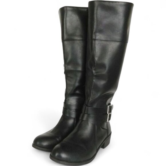 Arizona Riding Boots Women's 6.5 Black Faux Leather Tall Memory Foam Lined New - Picture 5 of 6